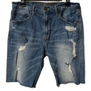American Eagle Mens very distressed cut off denim shorts #I14